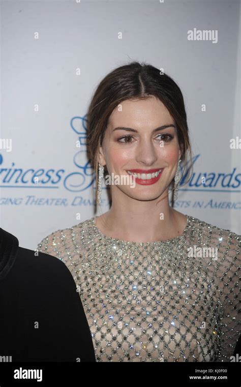 New York Ny November 01 Anne Hathaway Attends Montblanc Launches