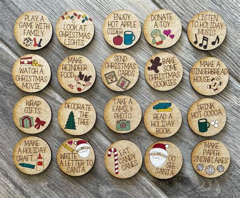 Christmas Tokens / Tokens / Fun Holiday Tokens / Token Set / Bucket List/ Christmas Countdown - Etsy