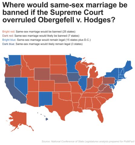 Same Sex Marriage Would Be Illegal In To States If The Supreme Court Overturned Obergefell