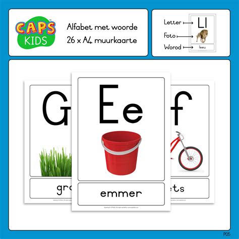 26 X A4 Muurkaarte Afrikaanse Alfabet Met Woorde Pdf • Teacha