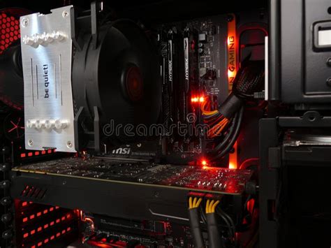 PC gaming with red leds editorial photography. Image of metal - 137623222