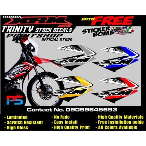 Honda Accessories Xrm Trinity Motard Wing Stock Sticker Decals