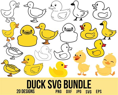 20 Duck Svg Bundle Rubber Ducky Svg Rubber Duck Svg Duck Etsy