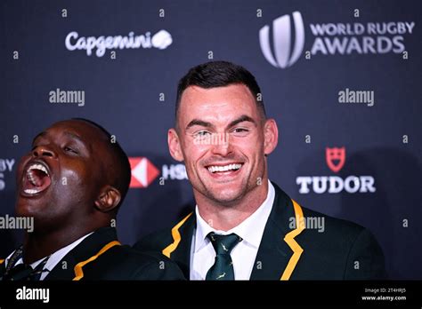 Paris France 29th Oct 2023 Trevor Nyakane And Jesse Kriel During The World Rugby Awards At