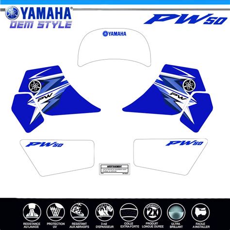 Deko Set PW50 Blau original 3 typ pw 50 grafik kit für YAMAHA PW50 von