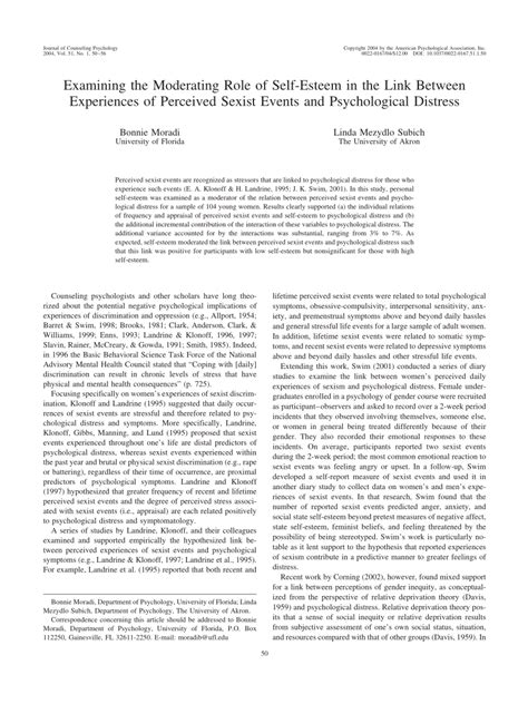 Pdf Examining The Moderating Role Of Self Esteem In The Link Between