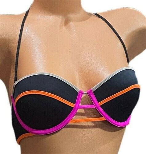 Victorias Secret The Flirt Bandeau Swim Molded Push Up Bikini Top 32d