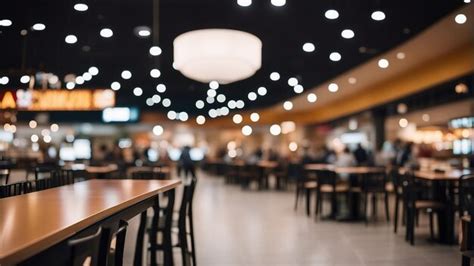 Premium Ai Image Food Court In A Shopping Mall Blurred Background