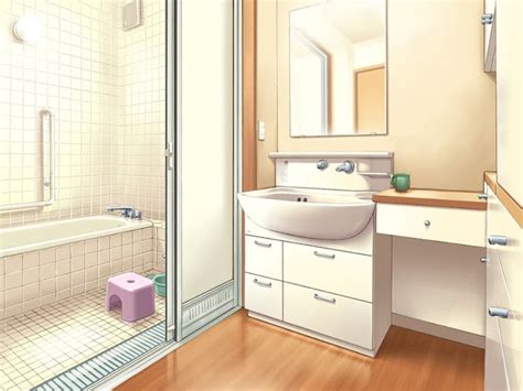 Anime Landscape: Nice Japanese Bathroom (Anime Background)