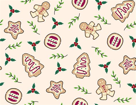 Doodle Christmas Cookies Pattern 15825630 Vector Art At Vecteezy