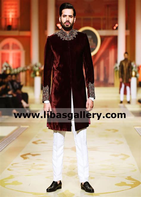 Maroon Sherwani Wedding Atelier Yuwaciaojp