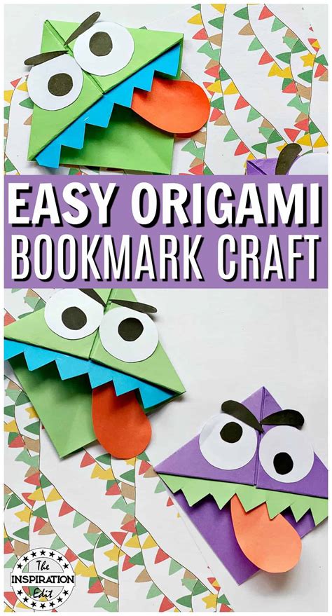 Corner Monster Bookmarks Template Directions