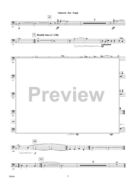 Unknown Medium Level Version Baritone Euphonium Sheet Music For Concert Band Sheet