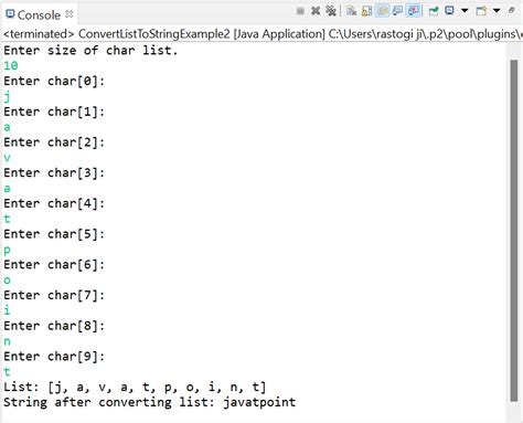Convert List To String In Java Javatpoint
