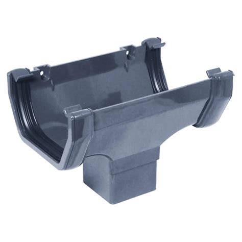 Floplast Square Gutter Running Outlet Anthracite 114mm