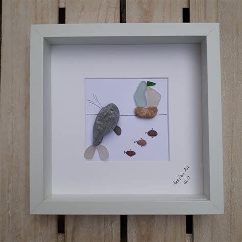 Pebble Art Sea Glass Art By The Sea Framed Pebble Picture 40th Birthday T Anniversary T