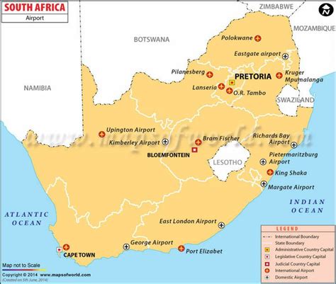 Map Of Airports In South Africa