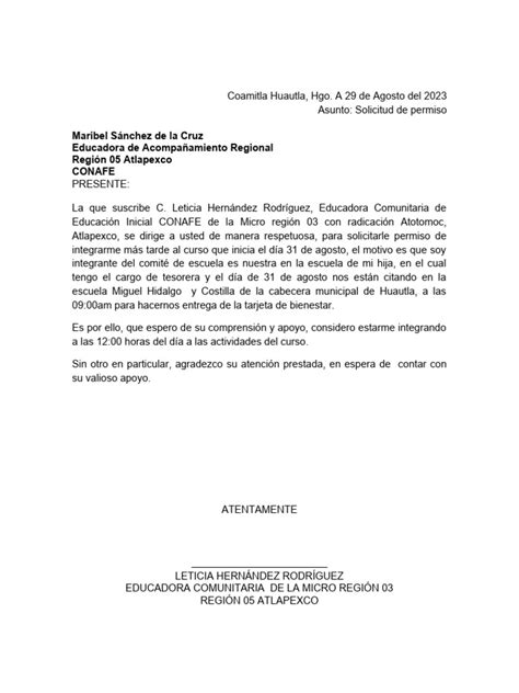 Solicitud Permiso | PDF 