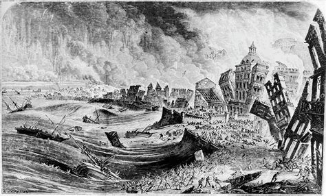 Engraving Of The 1755 Lisbon Earthquake Photograph By Science Photo