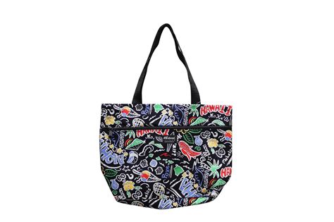 Black Fabric Tote Bag With Zip