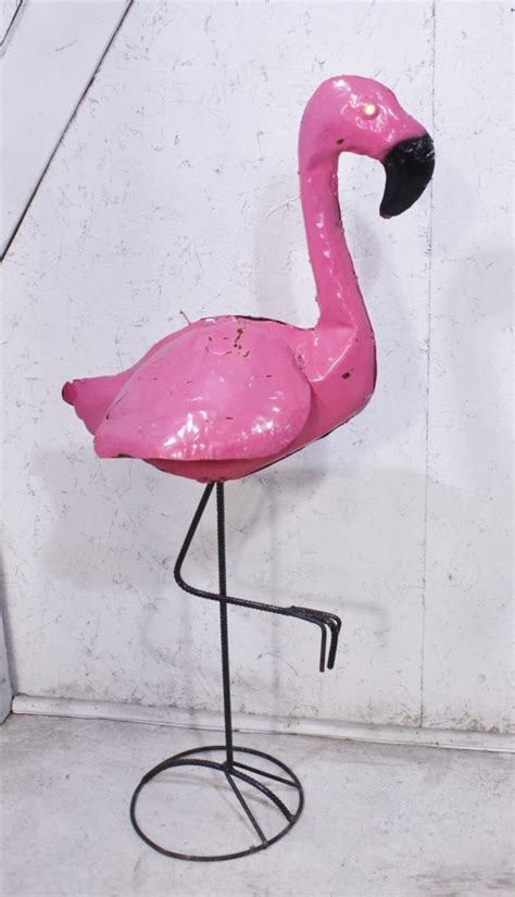 42 Metal Pink Flamingo Bird Yard Art