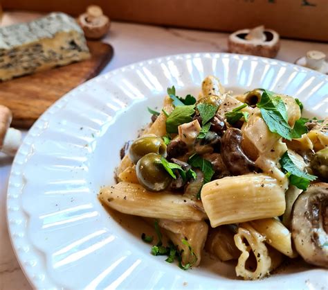 Rigatoni Champignons Fromage Bleu Et Olives