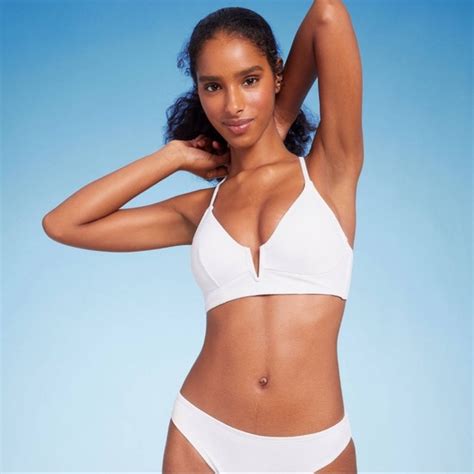 Shade Shore Swim Shade Shore Ribbed Longline Vwire Bikini Top White Poshmark