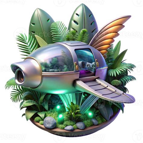 Futuristic Tropical Escape Pod Illustration 55664018 PNG