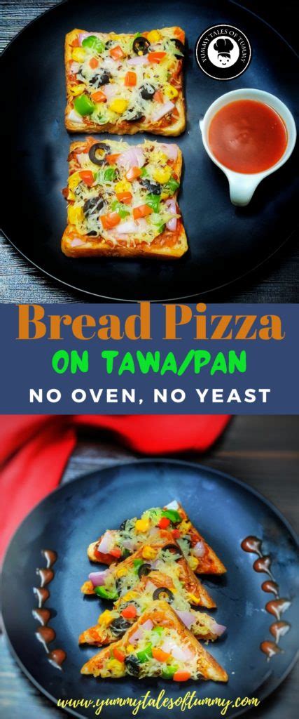 Bread Pizza How To Make Bread Pizza On Tawa Easy Bread Pizza Recipe