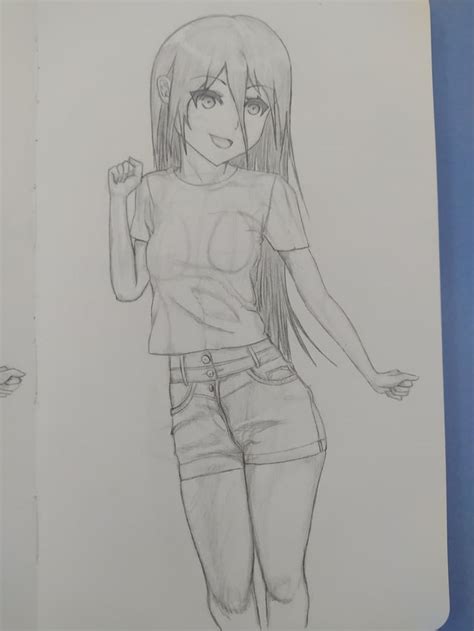 Anime girl, pencil drawing, by me : AnimeART