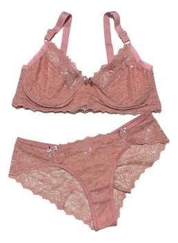 Conjunto De Lingerie Plus Size Calcinha e Sutiã Sem Bojo De Renda Sexy TJ Vip Conjunto de