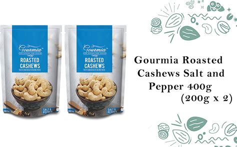 Gourmia Roasted Cashews Salt Pepper 400g 200g X 2 Large W240 Size