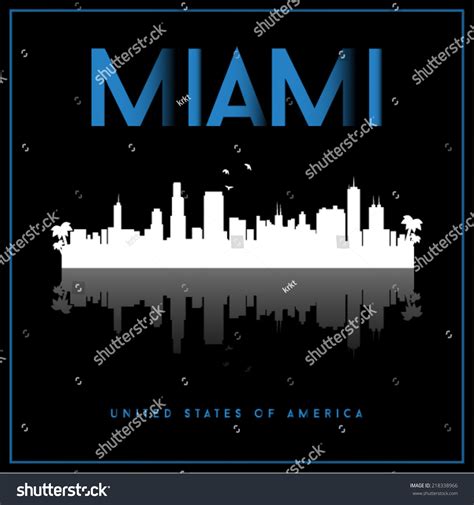 Miami Usa Skyline Silhouette Vector Design Stock Vector (Royalty Free ...