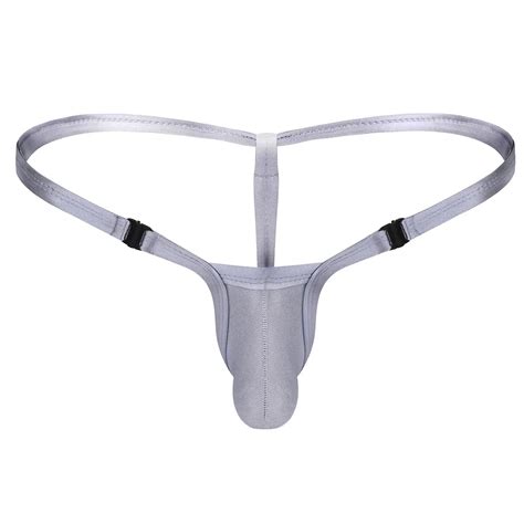 Celana Dalam Mini Seksi Pria Pinggang Ultra Rendah Gesper Gratis Peregangan Ketat Thong Bikini G