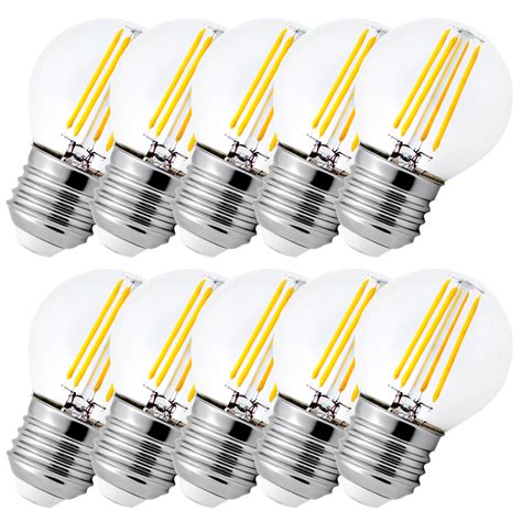 Zestaw 10x żarówka Led Filament E27 G45 4w Biała Ciepła Dobra Cena W