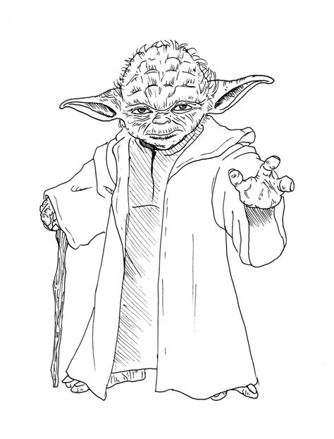 Dessins De Coloriage Star Wars Yoda Imprimer