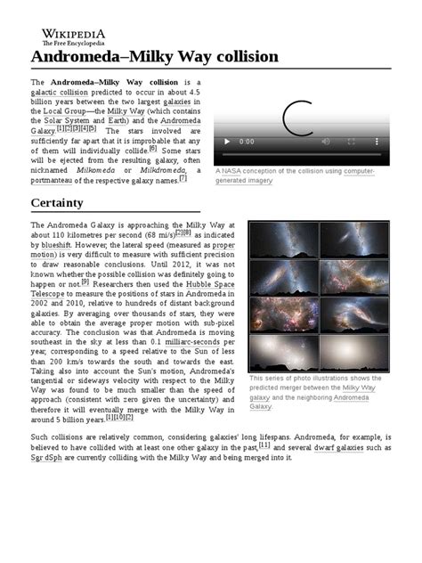 Andromeda Milky Way Collision Pdf Galaxy Astronomy