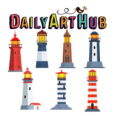 Light House Collection Clip Art Set – Daily Art Hub // Graphics ...