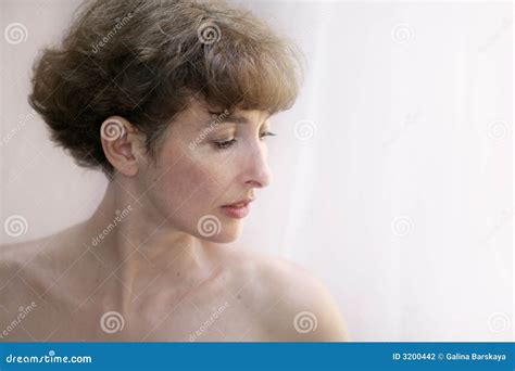 Topless Woman Scratching Her Neck Stock Image CartoonDealer