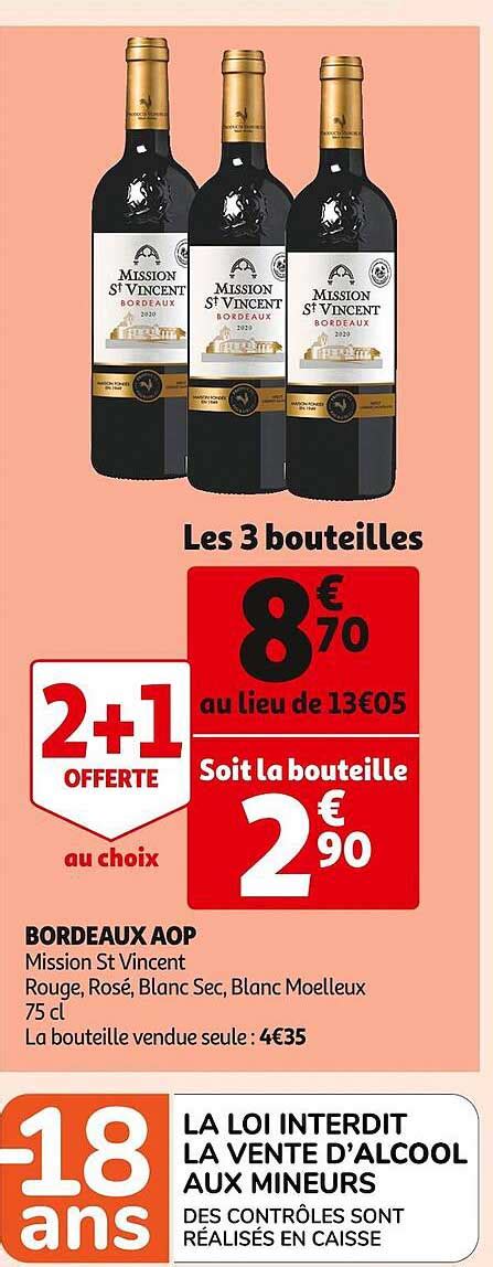 Promo Bordeaux Aop Mission St Vincent Chez Auchan Icatalogue Fr