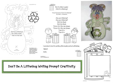 Don T Be A Litterbug Earth Day Writing Prompt Craftivity Earth Day