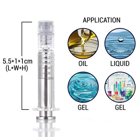 Silver Color Metal Plunger 1ml Glass Syringe With Luer Lock China 1