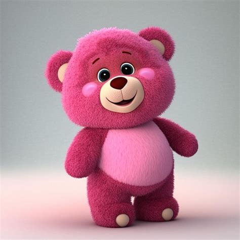 Premium Ai Image A Pink Teddy Bear With A Big Smile On Its Face