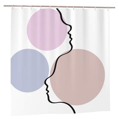 Yfyang Waterproof Bathroom Shower Curtain Simple Line Face Art Shower