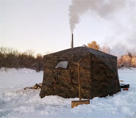 Установка и обогрев палатки на зимней рыбалке