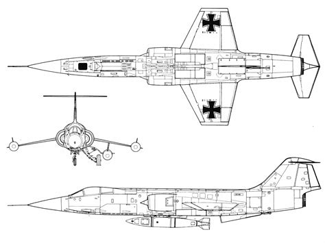 Lockheed F-104 Starfighter Blueprint - Download free blueprint for 3D ...