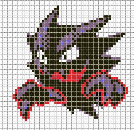 Haunter Pokemon Cross Stitch Pokemon Cross Stitch Patterns Pixel