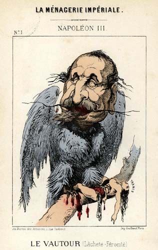 Caricature La Ménagerie impériale Napoléon III Le Vautour Lâcheté