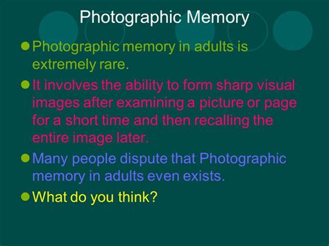 Photographic Memory People