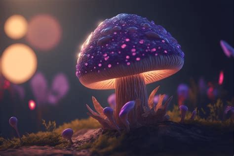 Premium Photo Purple Mushroom Photo